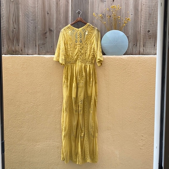 Desert yellow boho dress. - Picture 4 of 8